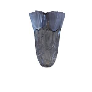 Vintage Toyo Sasaki Frosted Satin Tulip Glass Flower Vase Japan 12"